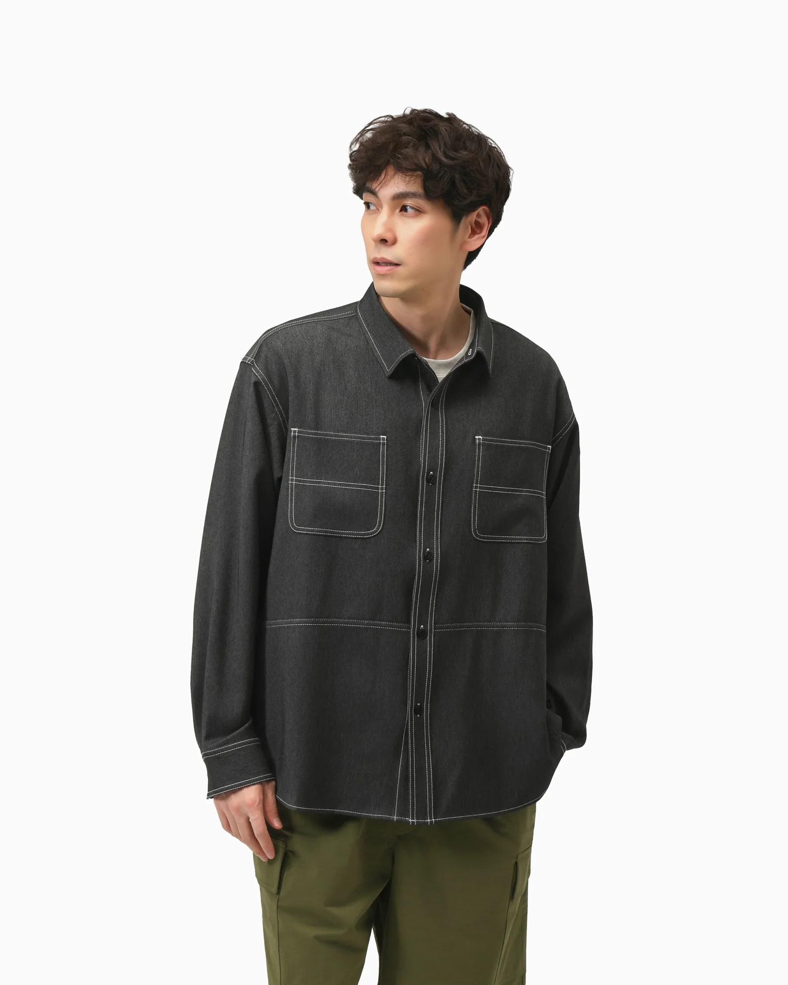 SYNTHETIC DENIM SHIRT M - Image 5